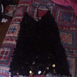 Black sequin party club dress